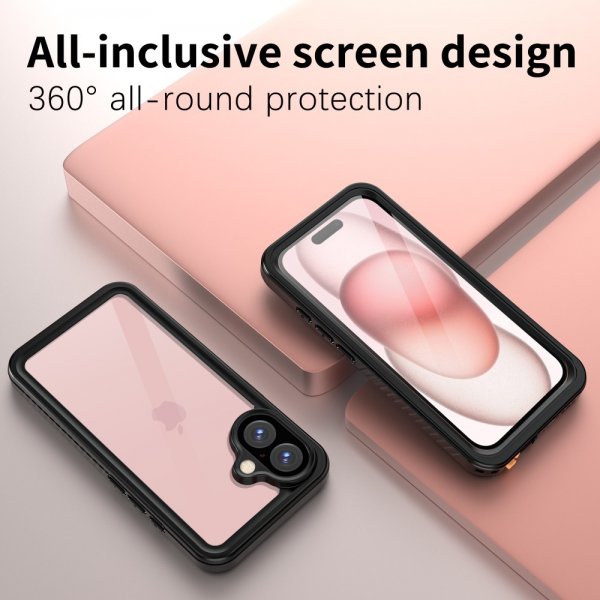 Redpepper iPhone 16 Cover Vandtæt IP68 Sort