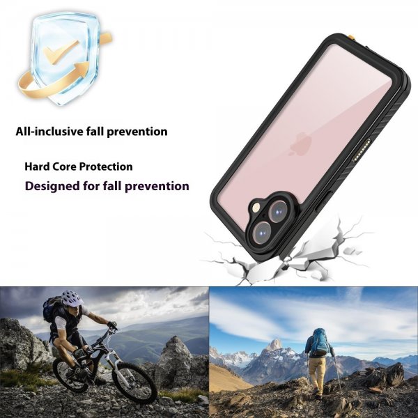 Redpepper iPhone 16 Cover Vandtæt IP68 Sort