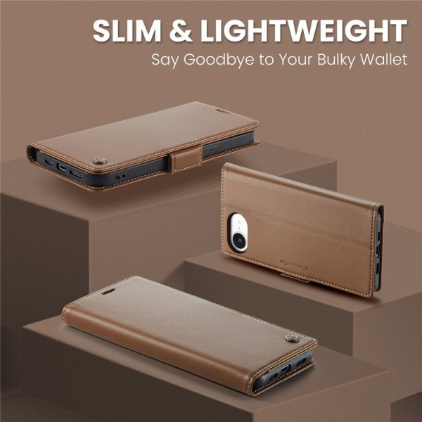 CaseMe iPhone 16e/17e Etui 023 Series Brun