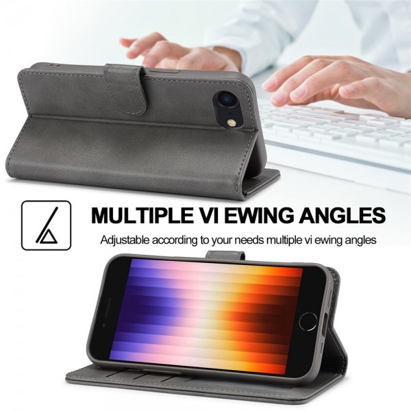 Lc.Imeeke iPhone 16e/17e Cover med Kortrum Stativfunktion Grå
