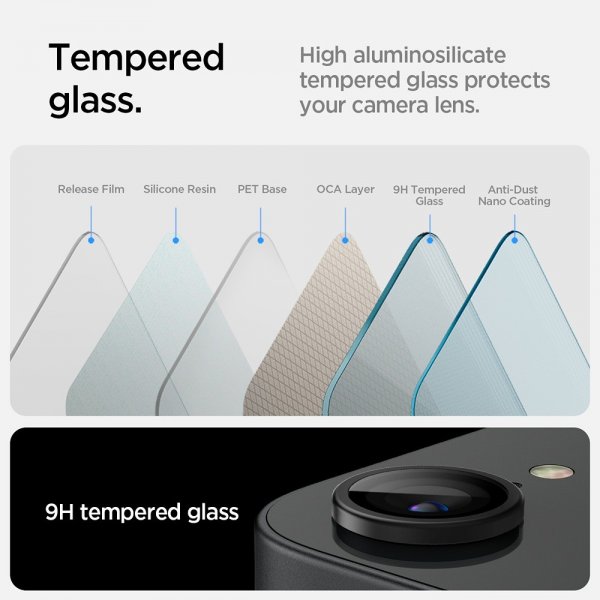Spigen iPhone 16/17 Kamerabeskytter GLAS.tR EZ Fit Optik Pro 2-pak