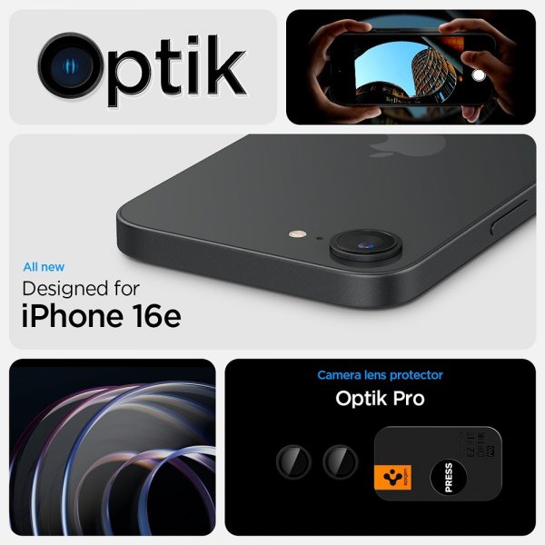 Spigen iPhone 16/17 Kamerabeskytter GLAS.tR EZ Fit Optik Pro 2-pak