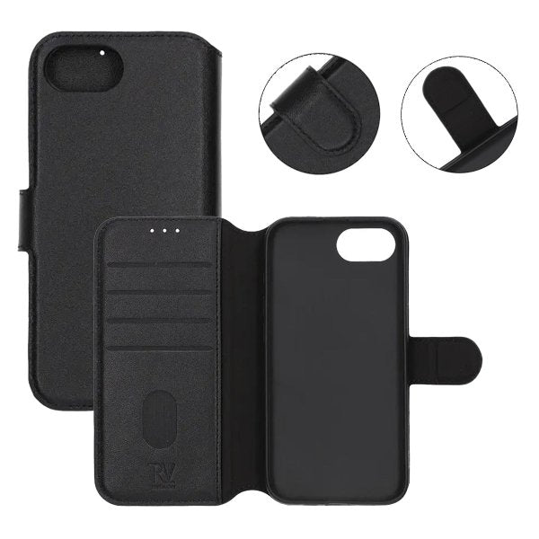 Rvelon iPhone 16e/17e Etui Ægte Læder Sort