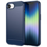 iPhone 16./17. cover børstet kulfibertekstur blå