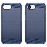 iPhone 16./17. cover børstet kulfibertekstur blå