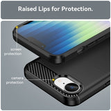 iPhone 16./17. cover børstet kulfibertekstur sort