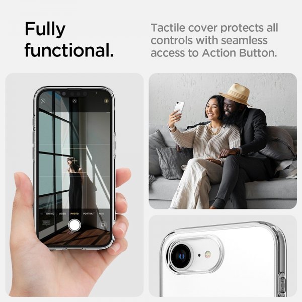 Spigen iPhone 16e/17e Cover Liquid Crystal MagFit Clear White