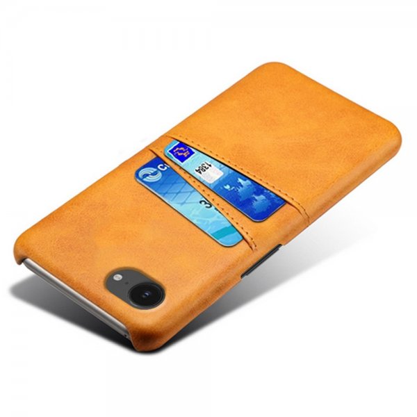 iPhone 16./17. cover med to kortlommer lysebrun