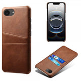 iPhone 16./17. cover med to kortlommer Mørkebrun