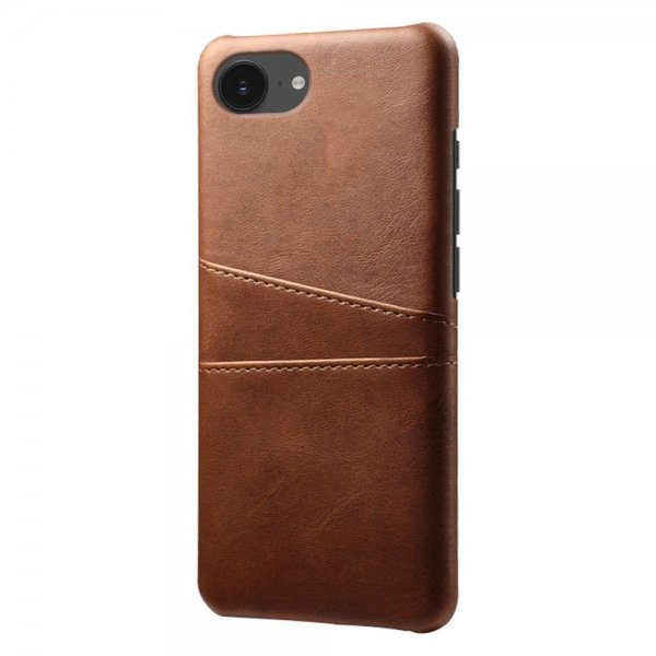iPhone 16./17. cover med to kortlommer Mørkebrun
