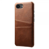 iPhone 16./17. cover med to kortlommer Mørkebrun