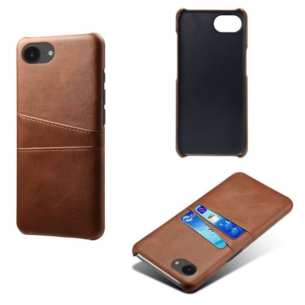 iPhone 16./17. cover med to kortlommer Mørkebrun