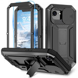 R-JUST iPhone 16e/17e Cover Metal Stødsikker Kamerabeskyttelse Sort
