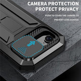 R-JUST iPhone 16e/17e Cover Metal Stødsikker Kamerabeskyttelse Sort
