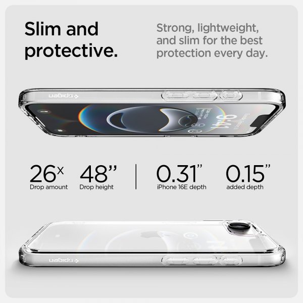 Spigen iPhone 16e/17e Cover Ultra Hybrid Crystal Clear