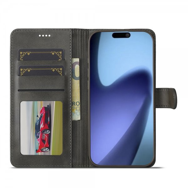 Lc.Imeeke iPhone Air Cover med Kortplads Stativfunktion Grå