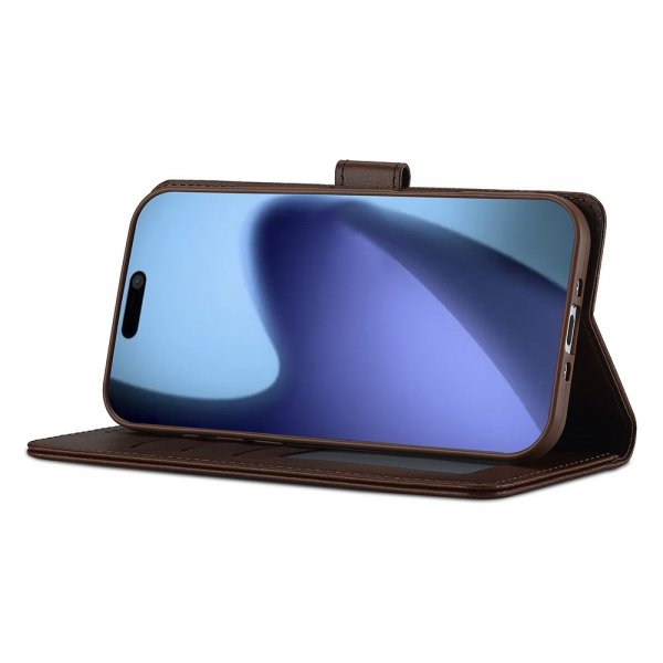 Lc.Imeeke iPhone Air Cover med Kortplads Stativfunktion Mørkebrun