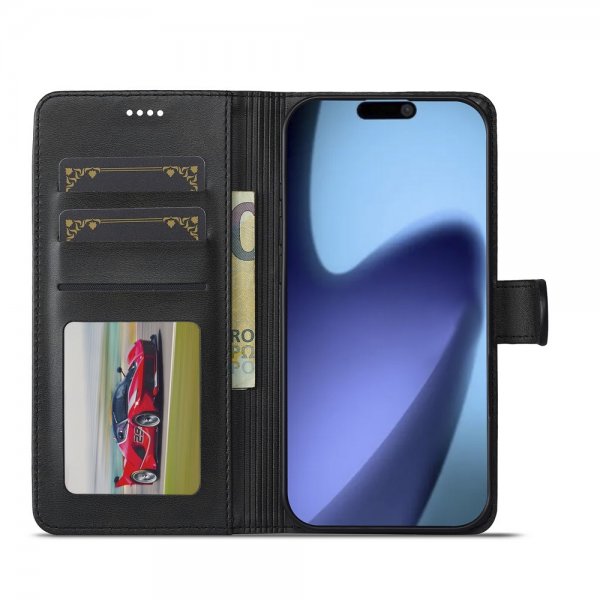 Lc.Imeeke iPhone Air Cover med Kortplads og Stativfunktion Sort