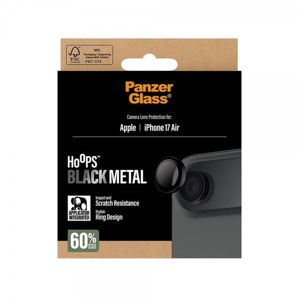 PanzerGlass iPhone Air Kamera Beskyttelse Hoops Sort