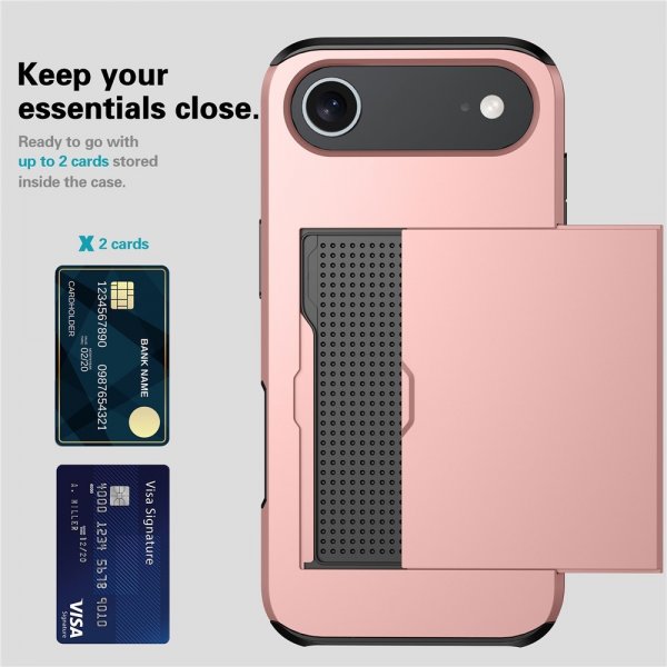 iPhone Air Cover med Kortplads og Skydelåge Blå