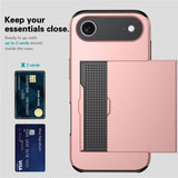 iPhone Air Cover med Kortplads og Skydelåge Blå