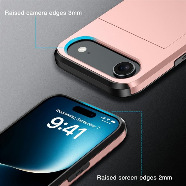 iPhone Air Cover med Kortplads og Skydelåge Blå