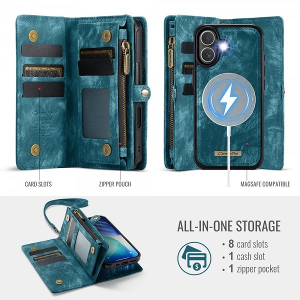CaseMe iPhone 17 Etui 008 Series Aftageligt Cover Blå