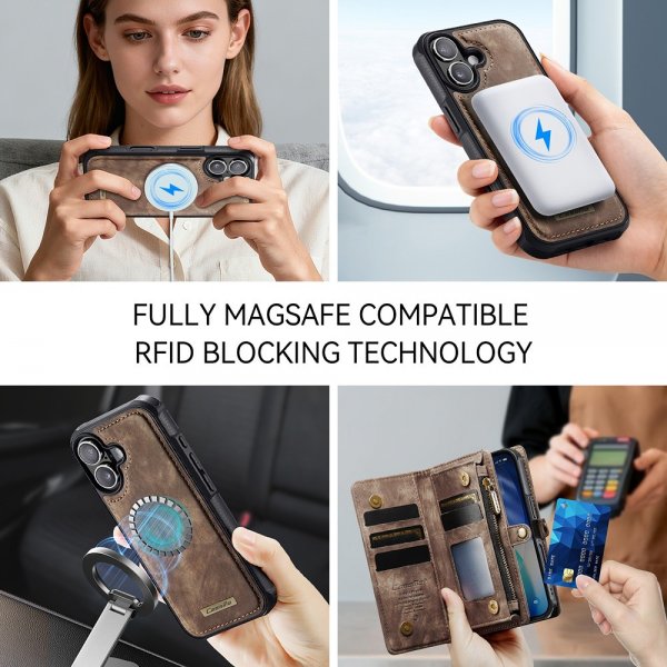 CaseMe iPhone 17 Etui 008 Series Aftageligt Cover Brun