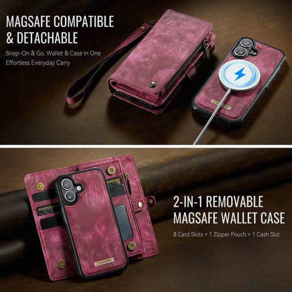CaseMe iPhone 17 Etui 008 Series Aftageligt Cover Rød