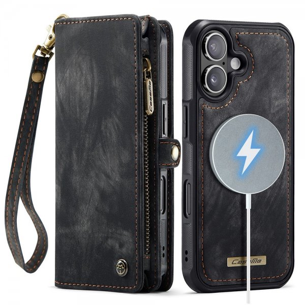 CaseMe iPhone 17 Etui 008 Series Aftagelig Skal Sort