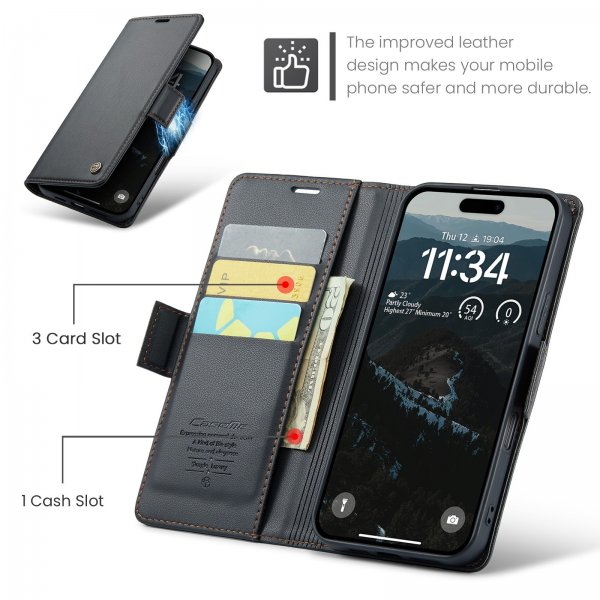 CaseMe iPhone 17 Etui 023 Series Sort