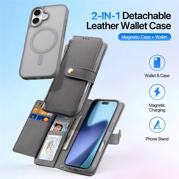 Dux Ducis iPhone 17 Etui 2-i-1 Lawa Series MagSafe Grå