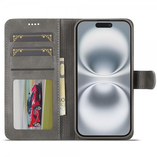 Lc.Imeeke iPhone 17 Etui med Kortlomme og Stativfunktion Grå