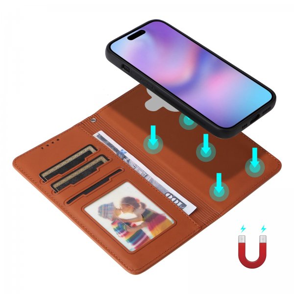 Betopnice iPhone 17 Etui med Aftageligt Cover 005 Brun