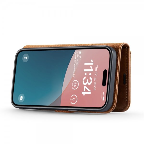 Dg.Ming iPhone 17 Etui med Aftageligt Cover Brun
