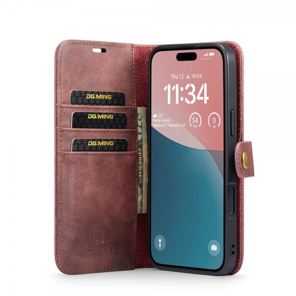 Dg.Ming iPhone 17 Etui med Aftageligt Cover Rød