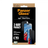 PanzerGlass iPhone 17/iPhone 16 Pro Skærmbeskyttelse Ultra-Wide Fit Privacy EasyAligner