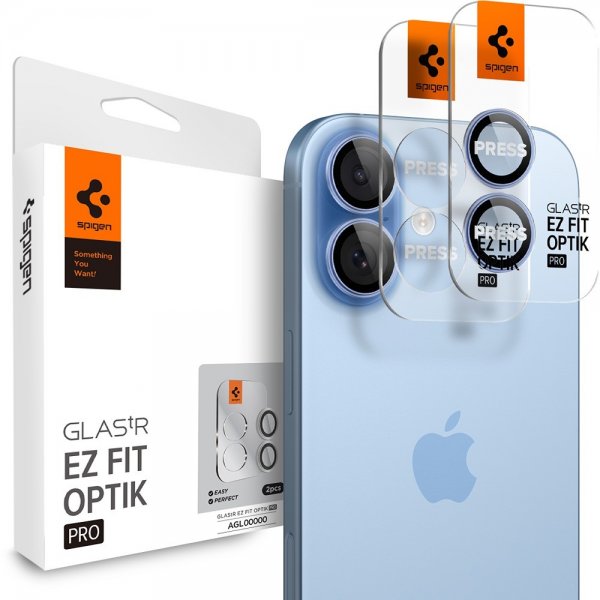 Spigen iPhone 17 Kamerabeskyttelse GLAS.tR EZ Fit Optik Pro 2-pak Blå