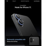 Spigen iPhone 17 Kamerabeskyttelse GLAS.tR EZ Fit Optik Pro 2-pak Blå