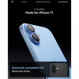 Spigen iPhone 17 Kamerabeskyttelse GLAS.tR EZ Fit Optik Pro 2-pak Blå