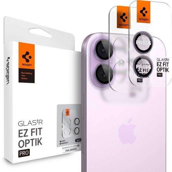 Spigen iPhone 17 Kamerabeskyttelse GLAS.tR EZ Fit Optik Pro 2-pak Lilla