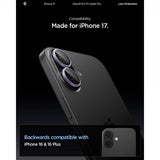 Spigen iPhone 17 Kamerabeskyttelse GLAS.tR EZ Fit Optik Pro 2-pak Lilla
