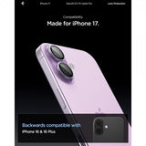 Spigen iPhone 17 Kamerabeskyttelse GLAS.tR EZ Fit Optik Pro 2-pak Lilla