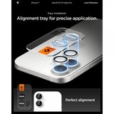 Spigen iPhone 17 Kamerabeskyttelse GLAS.tR EZ Fit Optik Pro 2-pak Sølv