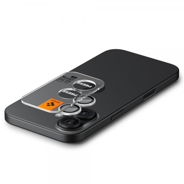 Spigen iPhone 17 Kamerabeskyttelse GLAS.tR EZ Fit Optik Pro 2-pak Sølv