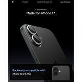 Spigen iPhone 17 Kamerabeskyttelse GLAS.tR EZ Fit Optik Pro 2-pak Sølv