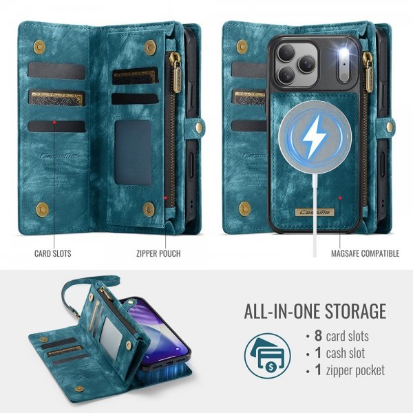 CaseMe iPhone 17 Pro Etui 008 Series Aftageligt Cover Blå