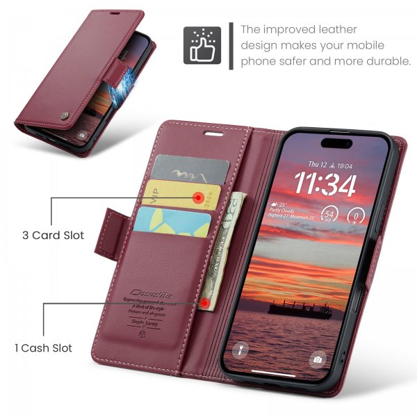 CaseMe iPhone 17 Pro Etui 023-serien Rød