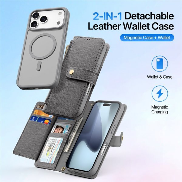 Dux Ducis iPhone 17 Pro Etui 2-i-1 Lawa Series MagSafe Grå