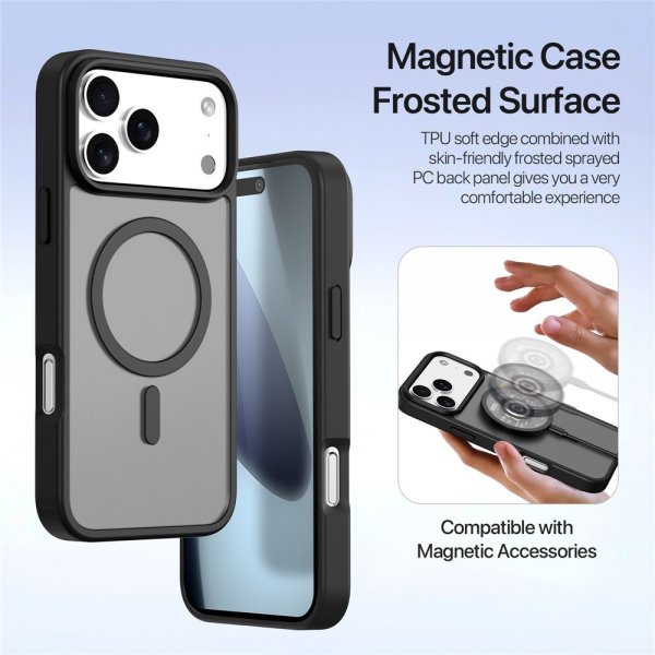 Dux Ducis iPhone 17 Pro Etui 2-i-1 Lawa Series MagSafe Sort
